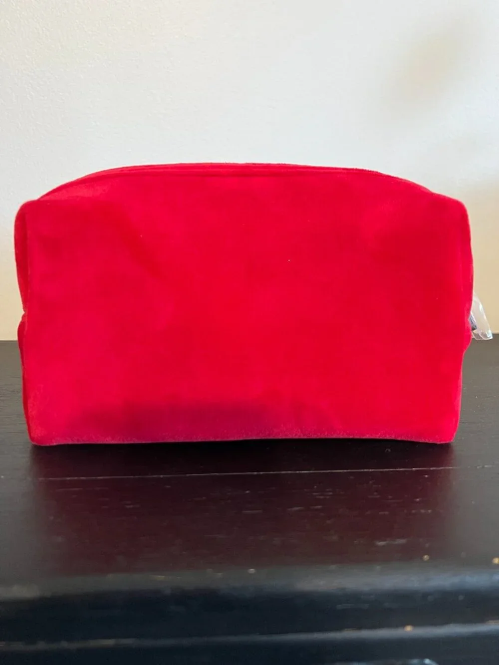 Christian Dior Red Velour Cosmetic Pouch Vanity Bag Travel Case - Picture 4 of 7